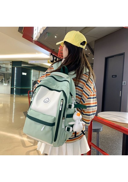 Schoolbag Kadın Lise Ortaokul Öğrencisi Büyük Kapasiteli Sırt Çantası Basit Ortaokul Öğrencisi Yükünü Azaltan Rahat Sırt Çantası (Yurt Dışından) fiyatları