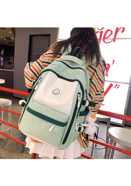 Schoolbag Kadın Lise Ortaokul Öğrencisi Büyük Kapasiteli Sırt Çantası Basit Ortaokul Öğrencisi Yükünü Azaltan Rahat Sırt Çantası (Yurt Dışından) fırsatları