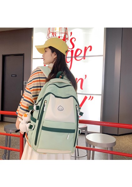 Schoolbag Kadın Lise Ortaokul Öğrencisi Büyük Kapasiteli Sırt Çantası Basit Ortaokul Öğrencisi Yükünü Azaltan Rahat Sırt Çantası (Yurt Dışından) indirimleri