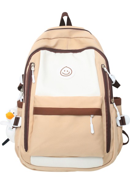 Schoolbag Kadın Lise Ortaokul Öğrencisi Büyük Kapasiteli Sırt Çantası Basit Ortaokul Öğrencisi Yükünü Azaltan Rahat Sırt Çantası (Yurt Dışından)