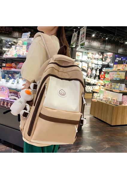 Schoolbag Kadın Lise Ortaokul Öğrencisi Büyük Kapasiteli Sırt Çantası Basit Ortaokul Öğrencisi Yükünü Azaltan Rahat Sırt Çantası (Yurt Dışından) fiyatları