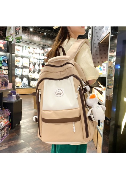 Schoolbag Kadın Lise Ortaokul Öğrencisi Büyük Kapasiteli Sırt Çantası Basit Ortaokul Öğrencisi Yükünü Azaltan Rahat Sırt Çantası (Yurt Dışından) fırsatları