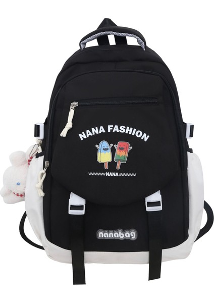 Okul Çantası Kadın Orta ve Lise Üniversite Öğrencileri Için Yeni Moda Büyük Kapasiteli Sırt Çantası Basit Seyahat Sırt Çantası (Yurt Dışından)