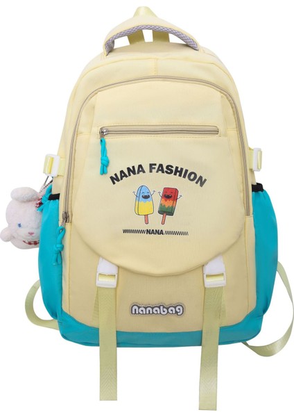 Okul Çantası Kadın Orta ve Lise Üniversite Öğrencileri Için Yeni Moda Büyük Kapasiteli Sırt Çantası Basit Seyahat Sırt Çantası (Yurt Dışından)