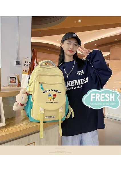 Okul Çantası Kadın Orta ve Lise Üniversite Öğrencileri Için Yeni Moda Büyük Kapasiteli Sırt Çantası Basit Seyahat Sırt Çantası (Yurt Dışından) indirimleri
