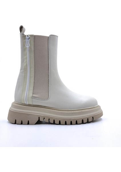 Deri Bej Renk Lastikli Chelsea Bot B240573