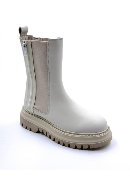 Deri Bej Renk Lastikli Chelsea Bot B240573 modelleri