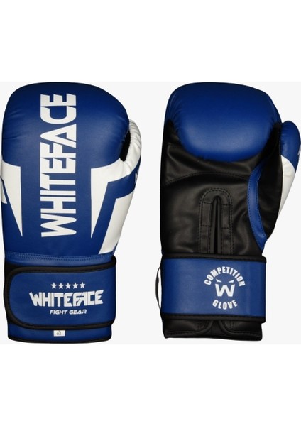 Whiteface Nova4 Boks-Kickboks-Muay Thai  (Kickboks Müsabaka) Eldiveni (Mavi-Beyaz) 8-10-12 Oz.  ​