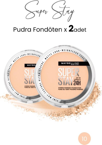 Maybelline New York Superstay Hibrit Pudra-Fondöten 10  x 2 Adet