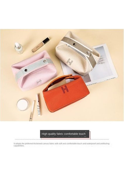 Canvas Kozmetik Çantası, Taşınabilir Büyük Kapasite Cilt Bakımı Ürünleri Için Uygun Portatif Kozmetik Çanta Taşınabilir (Yurt Dışından) indirimleri