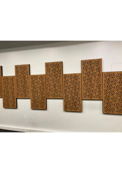 Desibel Akustik Özel Tasarım Ahşap Kaplı Akustik Panel 50X100 4cm Bantlı