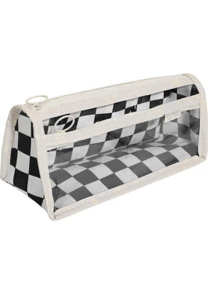 Korean Checkerboard Pvc Şeffaf Kalem Kutusu (Yurt Dışından)