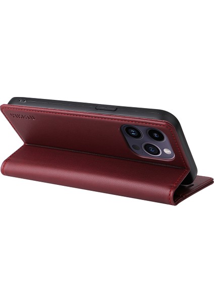Apple iPhone15 Pro Max Magnicy Kapanış Telefon Kapağı Pu Deri Cüzdan Stand Kılıfı (Yurt Dışından) modelleri