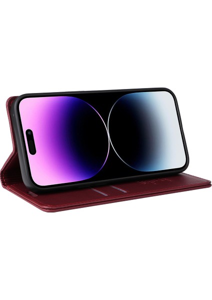 Apple iPhone15 Pro Max Magnicy Kapanış Telefon Kapağı Pu Deri Cüzdan Stand Kılıfı (Yurt Dışından) fırsatları