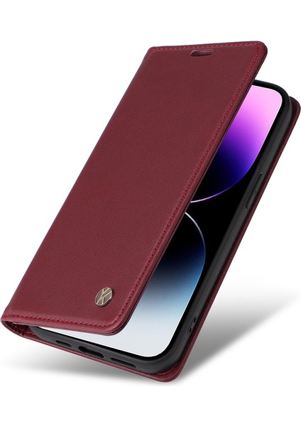 Apple iPhone15 Pro Max Magnicy Kapanış Telefon Kapağı Pu Deri Cüzdan Stand Kılıfı (Yurt Dışından) indirimleri