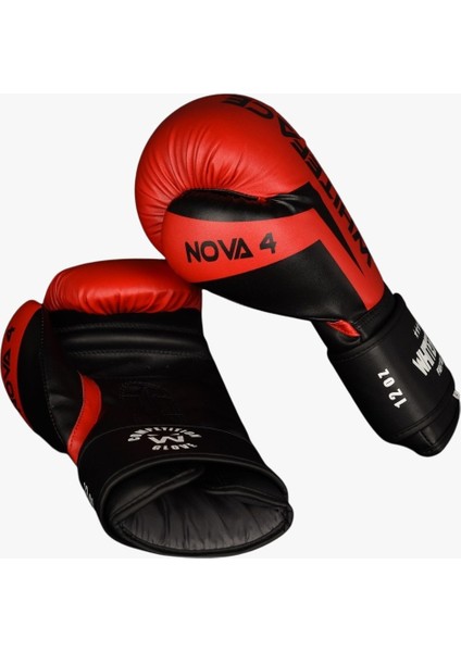 Whiteface Nova4 Boks-Kickboks-Muay Thai  (Kickboks Müsabaka) Eldiveni (Kırmızı-Siyah) 8-10-12 Oz.