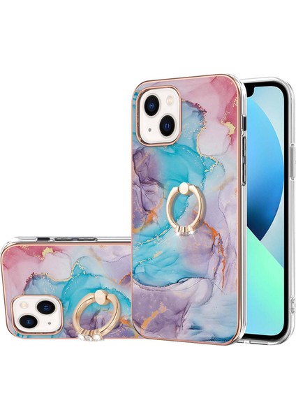 Apple iPhone15 Plus Kickstand Tpu Case Imd Iml Iml Mermer Desen Elektrapan Telefon Kapağı (Yurt Dışından)