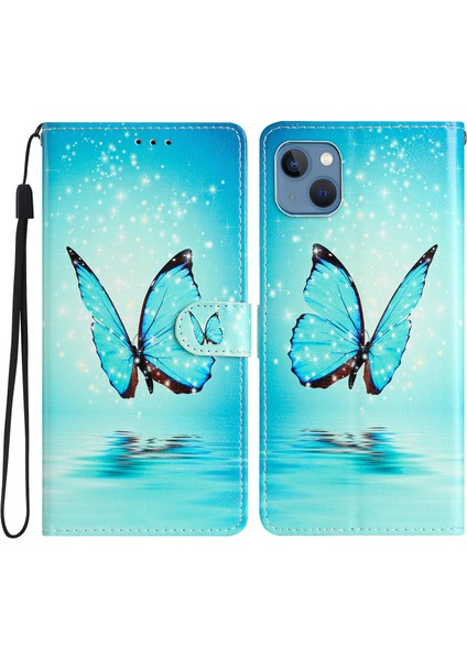 Apple iPhone15 Plus Cüzdan Kılıfı Pu Deri Dergisi Stand Telefon Kapağı Kayış (Yurt Dışından)