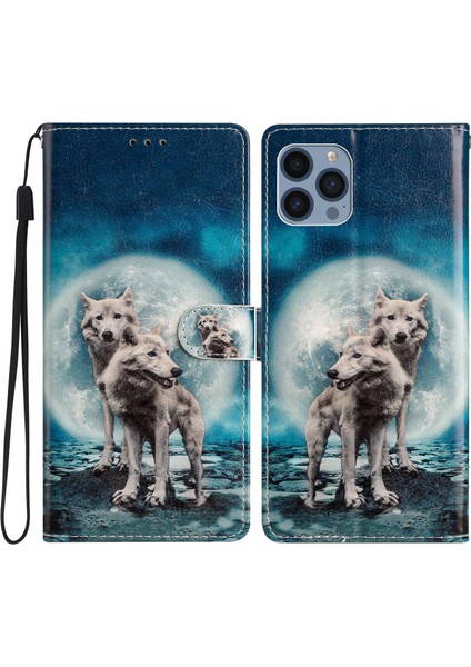Apple iPhone15 Pro Max Flip Telefon Kılıfı Pu Deri Cüzdan Stand Kapağı Kayış (Yurt Dışından)