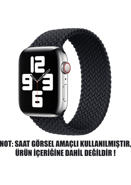Apple Watch Ultra 2 Kordon, (Small Size, 127MM) Braided Solo Loop Band Siyah