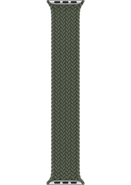 Apple Watch Ultra 2 Kordon, (Small Size, 127MM) Braided Solo Loop Band Koyu Yeşil