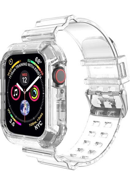 Apple Watch Series 9 45MM Kordon Transparent Clear Band Şeffaf