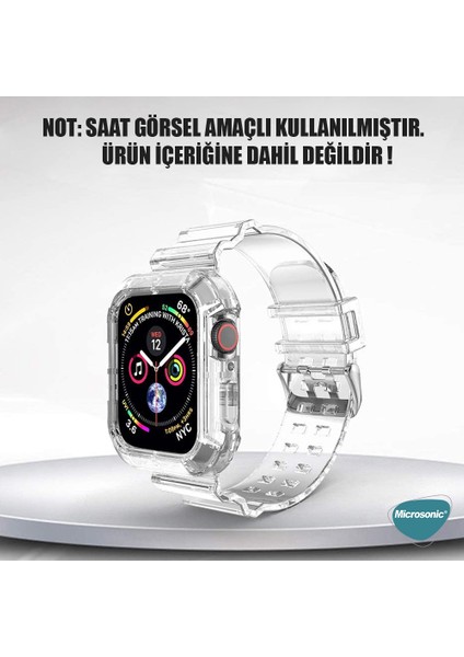 Apple Watch Series 9 45MM Kordon Transparent Clear Band Şeffaf