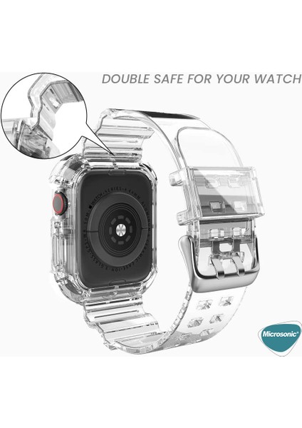 Apple Watch Series 9 45MM Kordon Transparent Clear Band Şeffaf