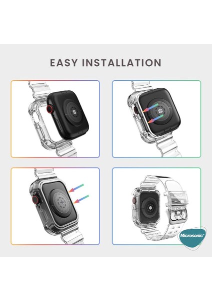 Apple Watch Series 9 45MM Kordon Transparent Clear Band Şeffaf
