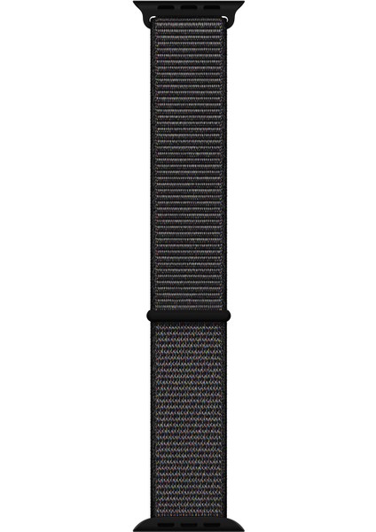 Apple Watch Series 9 45MM Hasırlı Kordon Woven Sport Loop Siyah