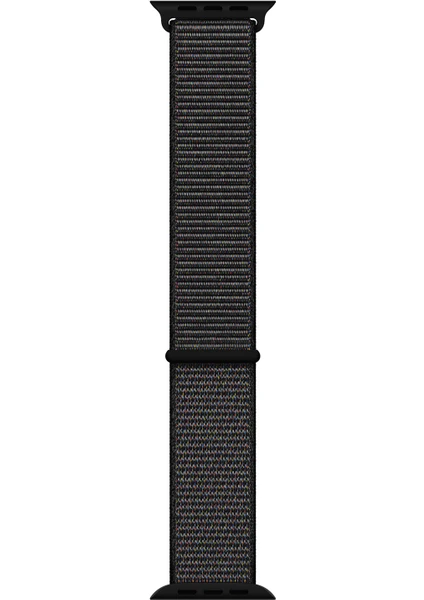 Apple Watch Series 9 45MM Hasırlı Kordon Woven Sport Loop Siyah