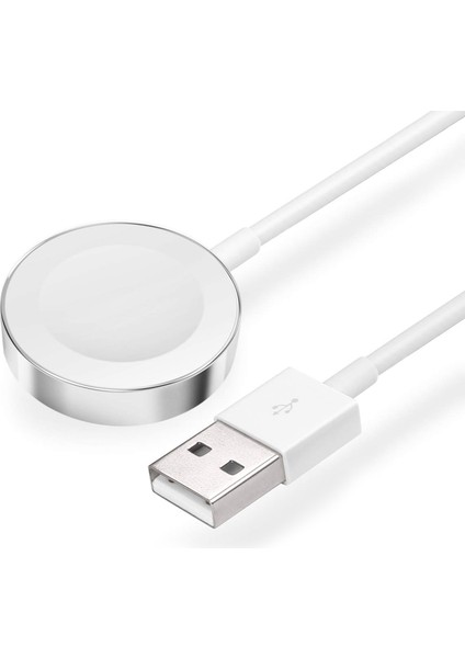 Apple Watch Series 9 41MM Masaüstü Manyetik Şarj Cihazı Beyaz