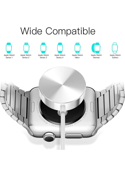 Apple Watch Series 9 41MM Masaüstü Manyetik Şarj Cihazı Beyaz