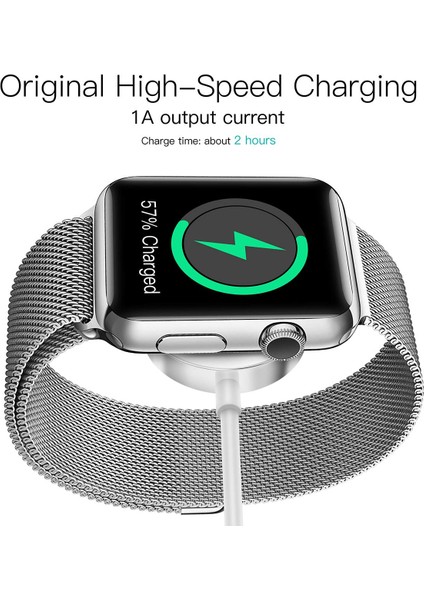 Apple Watch Series 9 41MM Masaüstü Manyetik Şarj Cihazı Beyaz