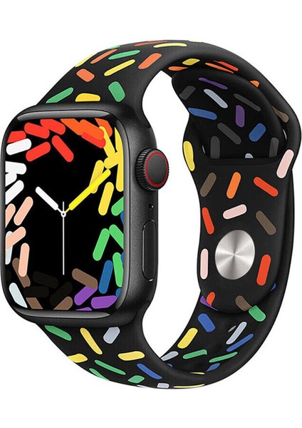 Apple Watch Series 9 41MM Silikon Kordon V2 Pride Edition Siyah