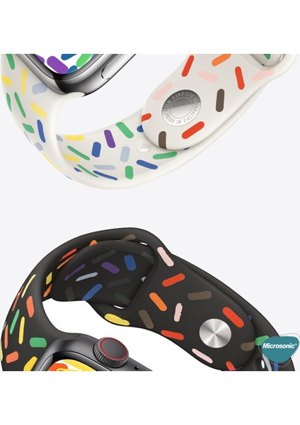 Apple Watch Series 9 41MM Silikon Kordon V2 Pride Edition Siyah modelleri