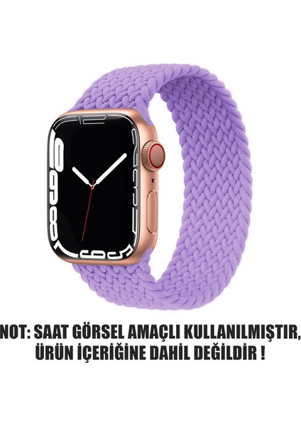 Apple Watch Series 9 45MM Kordon, (Medium Size, 147MM) Braided Solo Loop Band Lila