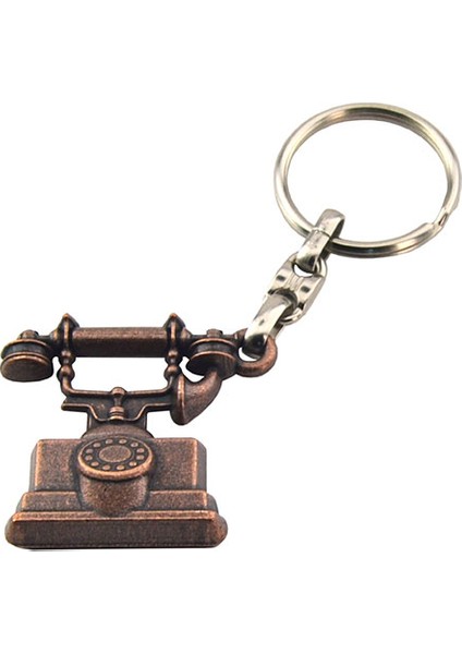 Antika Telefon Şeklinde Anahtarlık (Bakır Oksit)