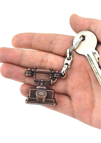 Antika Telefon Şeklinde Anahtarlık (Bakır Oksit) modelleri