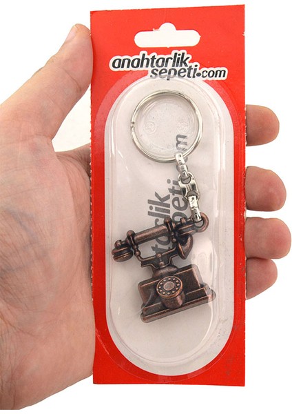 Antika Telefon Şeklinde Anahtarlık (Bakır Oksit) indirimleri