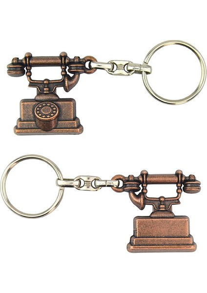 Antika Telefon Şeklinde Anahtarlık (Bakır Oksit)