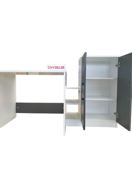Çalışma Masası/kitaplık/dolap (Beyaz /antrasit fırsatları