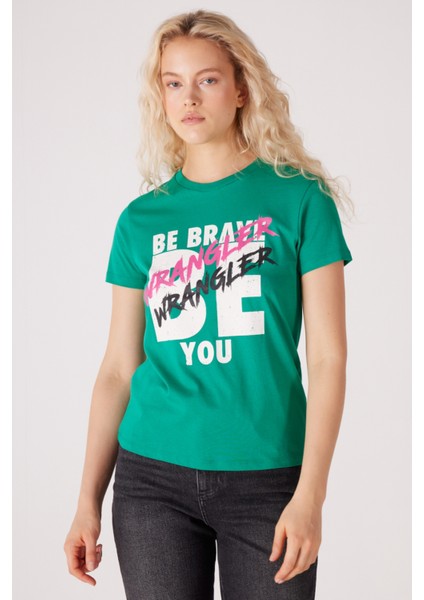 Slim Fit Dar Kesim %100 Pamuk Bisiklet Yaka Yeşil Tişört modelleri