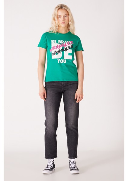 Slim Fit Dar Kesim %100 Pamuk Bisiklet Yaka Yeşil Tişört indirimleri