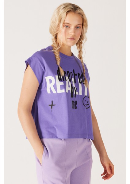 Regular Fit Normal Kesim %100 Pamuk Bisiklet Yaka Lila Tişört fiyatları