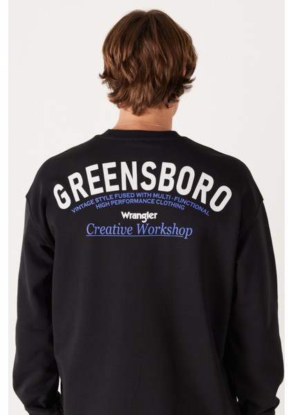 Oversize Fit Geniş Kesim Bisiklet Yaka Şardonlu Açık Mavi Sweatshirt fiyatları