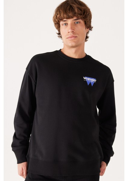 Oversize Fit Geniş Kesim Bisiklet Yaka Şardonlu Açık Mavi Sweatshirt fırsatları