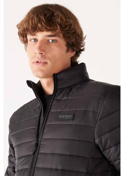 Regular Fit Normal Kesim Kapüşonlu Kapitone Haki Şişme Mont