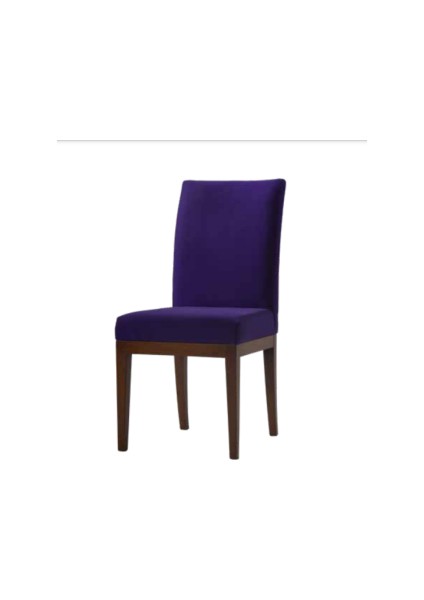 Sandalye ST Zus077 Model Mor Renk Ort Yumuşak Oturum CEVİZ Boya Küt Ayak El Yapı