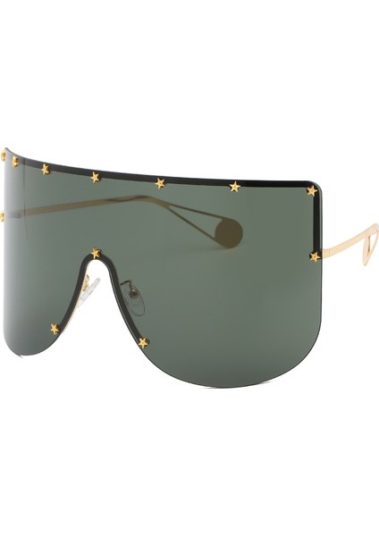 Kare Çerçevesiz Güneş Gözlüğü Tek Parça Büyük Çerçeve Gözlük (Yurt Dışından)